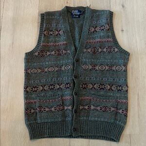 Vintage Polo Ralph Lauren 100% Wool Fair Isle Vest